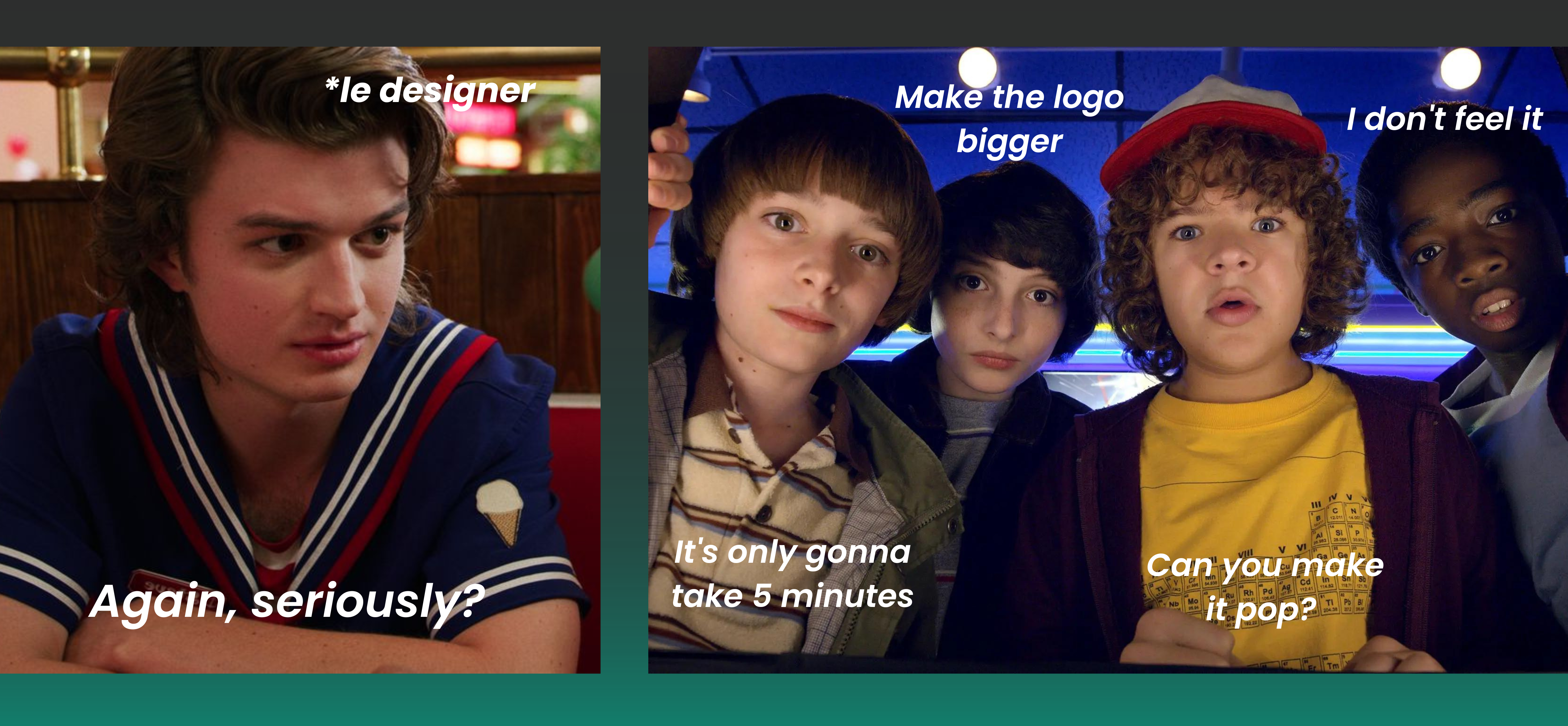 IndieFolio blog: Design principles Stranger Things meme